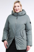 Оптом Куртка зимняя женская классическая цвета хаки 86-801_7Kh в Сочи, фото 4