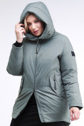 Оптом Куртка зимняя женская классическая цвета хаки 86-801_7Kh в Сочи, фото 6