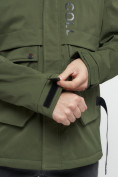 Оптом Куртка спортивная мужская с капюшоном цвета хаки 8600Kh в Екатеринбурге, фото 12