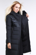 Оптом Куртка зимняя женская молодежная стеганная черного цвета 870_01Ch в Перми