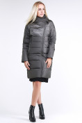 Оптом Куртка зимняя женская молодежная стеганная светло-серого цвета 870_05SS в Перми