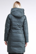 Оптом Куртка зимняя женская молодежная стеганная болотного цвета 870_06Bt в Перми, фото 4