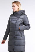 Оптом Куртка зимняя женская молодежная стеганная серого цвета 870_11Sr, фото 3