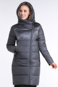 Оптом Куртка зимняя женская молодежная стеганная серого цвета 870_11Sr в Омске, фото 6
