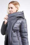 Оптом Куртка зимняя женская молодежная стеганная серого цвета 870_11Sr, фото 8