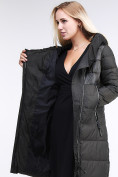 Оптом Куртка зимняя женская молодежная стеганная темно-серого цвета 870_13TC, фото 2