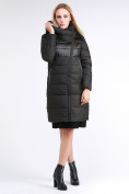 Оптом Куртка зимняя женская молодежная стеганная темно-серого цвета 870_13TC в  Красноярске