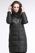 Оптом Куртка зимняя женская молодежная стеганная темно-серого цвета 870_13TC, фото 6