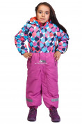 Оптом Комбинезон горнолыжный детский фиолетового цвета 8702F в Ростове-на-Дону, фото 3