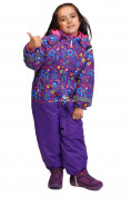 Оптом Комбинезон горнолыжный детский фиолетового цвета 8704F в Воронеже, фото 2