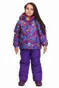 Оптом Костюм горнолыжный для девочки фиолетового цвета 8714F в Сочи, фото 2
