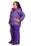 Оптом Костюм горнолыжный для девочки фиолетового цвета 8714F, фото 5