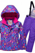 Оптом Костюм горнолыжный для девочки фиолетового цвета 8714F в Челябинске