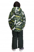 Оптом костюм горнолыжный для мальчика хаки цвета 8717Kh в Омске, фото 3