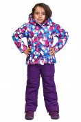 Оптом Костюм горнолыжный для девочки фиолетового цвета 8719F в Волгоградке, фото 2