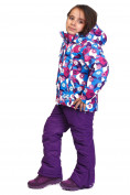 Оптом Костюм горнолыжный для девочки фиолетового цвета 8719F, фото 3