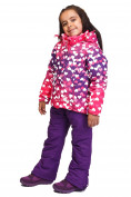 Оптом Костюм горнолыжный для девочки фиолетового цвета 8726F, фото 3