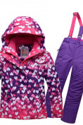 Оптом Костюм горнолыжный для девочки фиолетового цвета 8726F в Екатеринбурге