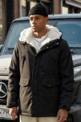 Оптом Парка мужская зимняя удлиненная с мехом черного цвета 8755Ch, фото 3