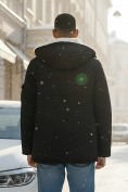Оптом Парка мужская зимняя удлиненная с мехом черного цвета 8757Ch, фото 3
