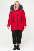 Оптом Куртка зимняя женская молодежная красного цвета 88-953_30Kr в Перми, фото 2
