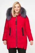 Оптом Куртка зимняя женская молодежная красного цвета 88-953_30Kr в Самаре, фото 3