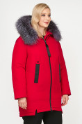 Оптом Куртка зимняя женская молодежная красного цвета 88-953_30Kr в Казани, фото 5