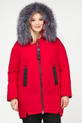 Оптом Куртка зимняя женская молодежная красного цвета 88-953_30Kr в Перми, фото 8