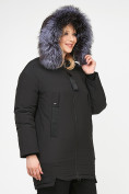 Оптом Куртка зимняя женская молодежная черного цвета 88-953_701Ch в Перми, фото 6