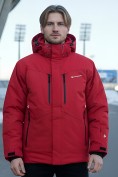 Оптом Горнолыжная куртка мужская зимняя красного цвета 88006Kr