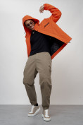 Оптом Куртка спортивная мужская весенняя с капюшоном оранжевого цвета 88021O в Казани, фото 11