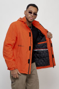 Оптом Куртка спортивная мужская весенняя с капюшоном оранжевого цвета 88021O в Казани, фото 13