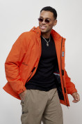 Оптом Куртка спортивная мужская весенняя с капюшоном оранжевого цвета 88021O в Екатеринбурге, фото 15