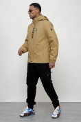 Оптом Куртка спортивная мужская весенняя с капюшоном бежевого цвета 88022B в Екатеринбурге, фото 9