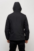 Оптом Куртка спортивная мужская весенняя с капюшоном черного цвета 88022Ch в Казани, фото 4