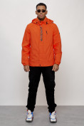 Оптом Куртка спортивная мужская весенняя с капюшоном оранжевого цвета 88022O в Казани, фото 10