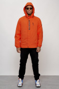 Оптом Куртка спортивная мужская весенняя с капюшоном оранжевого цвета 88022O в Екатеринбурге, фото 15