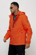 Оптом Куртка спортивная мужская весенняя с капюшоном оранжевого цвета 88022O в Казани, фото 2