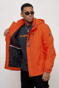 Оптом Куртка спортивная мужская весенняя с капюшоном оранжевого цвета 88022O в Екатеринбурге, фото 4