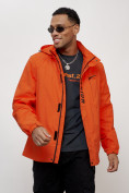 Оптом Куртка спортивная мужская весенняя с капюшоном оранжевого цвета 88022O в Казани, фото 6