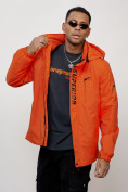 Оптом Куртка спортивная мужская весенняя с капюшоном оранжевого цвета 88022O в Казани, фото 7