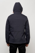 Оптом Куртка спортивная мужская весенняя с капюшоном темно-синего цвета 88022TS в Казани, фото 4