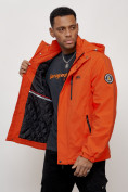 Оптом Куртка спортивная мужская весенняя с капюшоном оранжевого цвета 88023O в Казани, фото 4