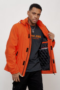 Оптом Куртка спортивная мужская весенняя с капюшоном оранжевого цвета 88023O в Казани, фото 5