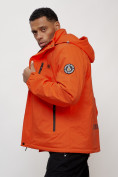 Оптом Куртка спортивная мужская весенняя с капюшоном оранжевого цвета 88023O в Казани, фото 7