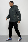 Оптом Куртка спортивная мужская весенняя с капюшоном темно-серого цвета 88023TC в Казани, фото 12