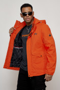 Оптом Куртка спортивная мужская весенняя с капюшоном оранжевого цвета 88025O в Екатеринбурге, фото 4