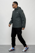 Оптом Куртка спортивная мужская весенняя с капюшоном темно-серого цвета 88025TC в Казани, фото 10