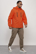 Оптом Куртка спортивная мужская весенняя с капюшоном оранжевого цвета 88026O в Казани, фото 11