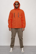 Оптом Куртка спортивная мужская весенняя с капюшоном оранжевого цвета 88026O в Казани, фото 13